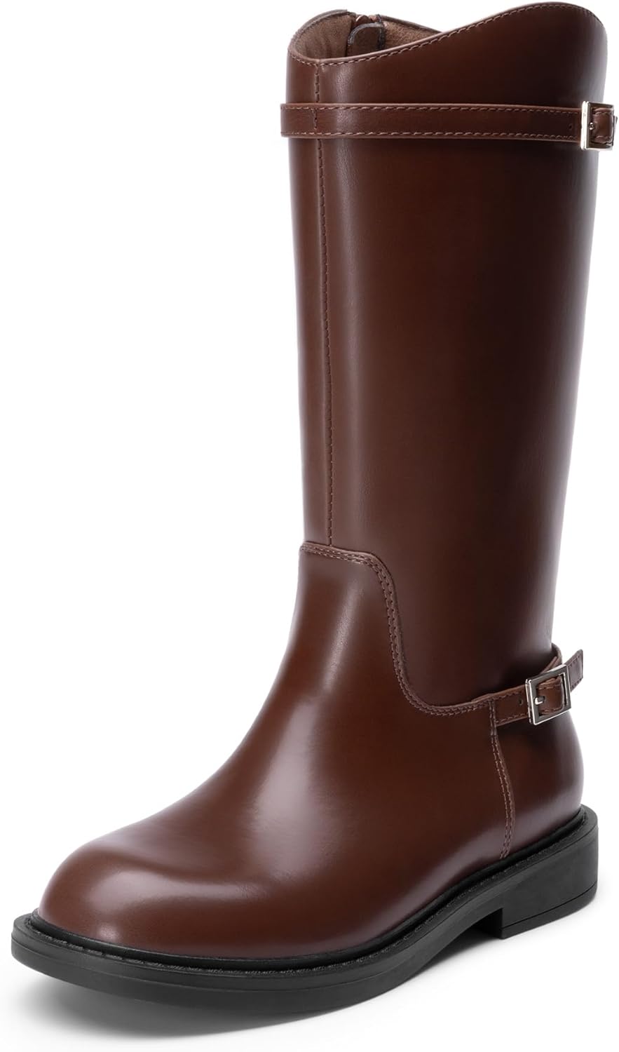 DREAM PAIRS Girls Knee High Boots Side Zipper Riding Shoes for Little Kid/Big Kid