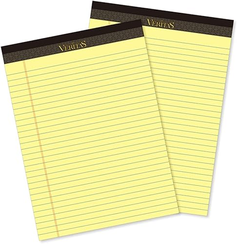 WritePads Bloc de notas legales de 8.5x11 de ancho con rayas, blocs de notas de 8.5x11.75 pulgadas para trabajo de oficina escolar, 50 hojas Canary