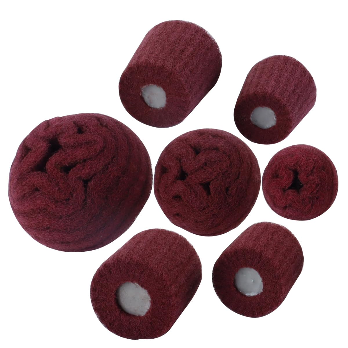 Lot De 7 Tampons Abrasifs Non Tissés Rouges Pour Polissage, Polissage, Brossage, Tête De Meulage