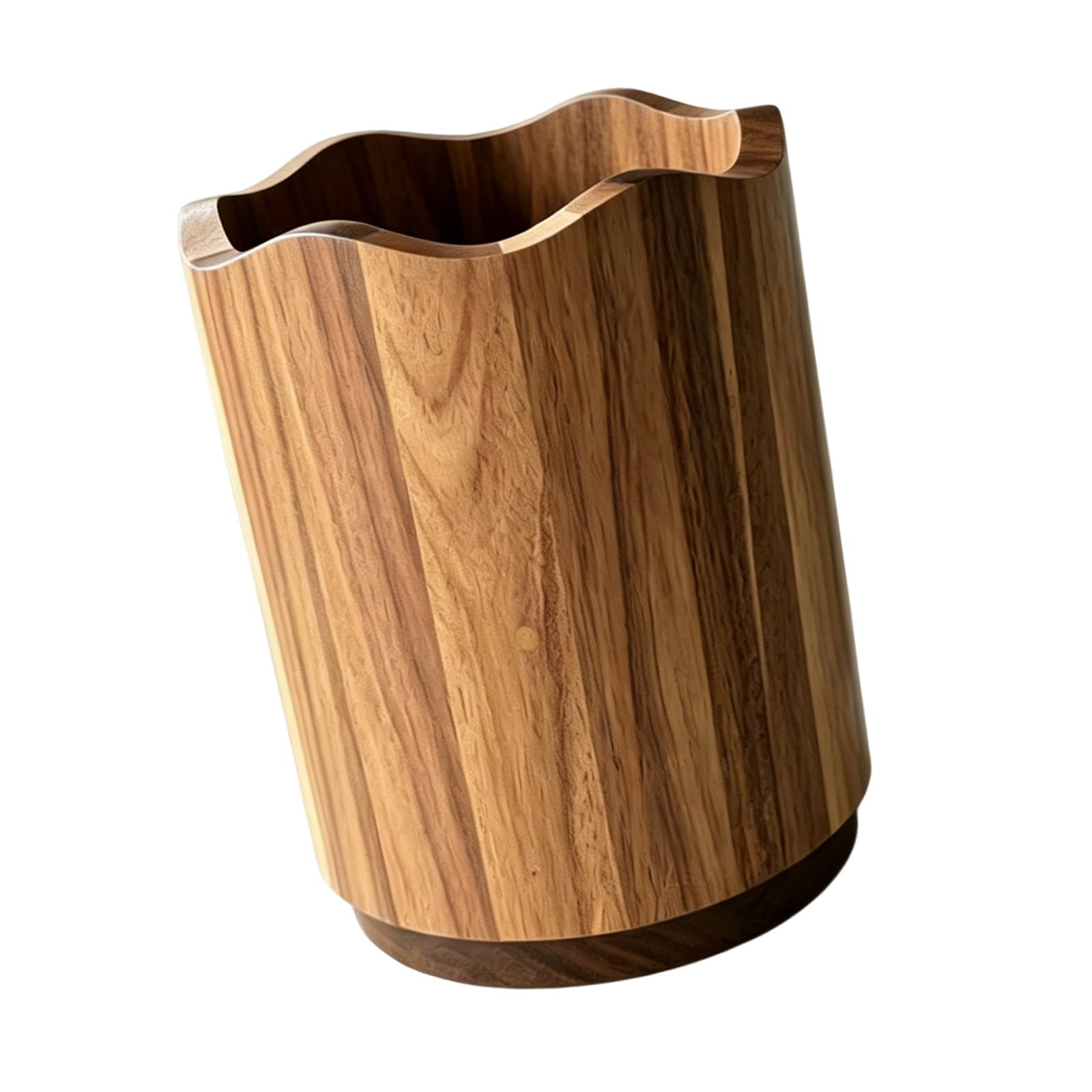 Whoasyst Practical Rotating Natural Acacias Wood Utensil Storage Box Cutlery Organiser Ideal for Kitchen Counter Cutlery Storage Box
