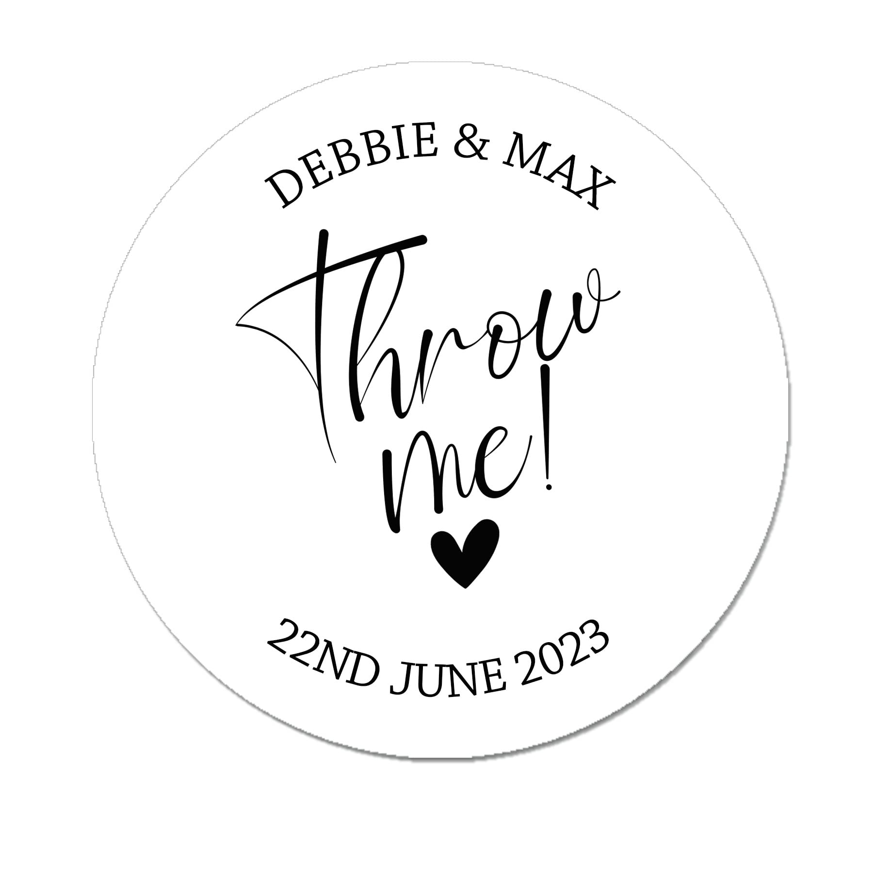 35 Personalised Confetti Wedding Stickers Sprinkle The Love, Throw me Sage, Cone Bags Favour Luxury (White)