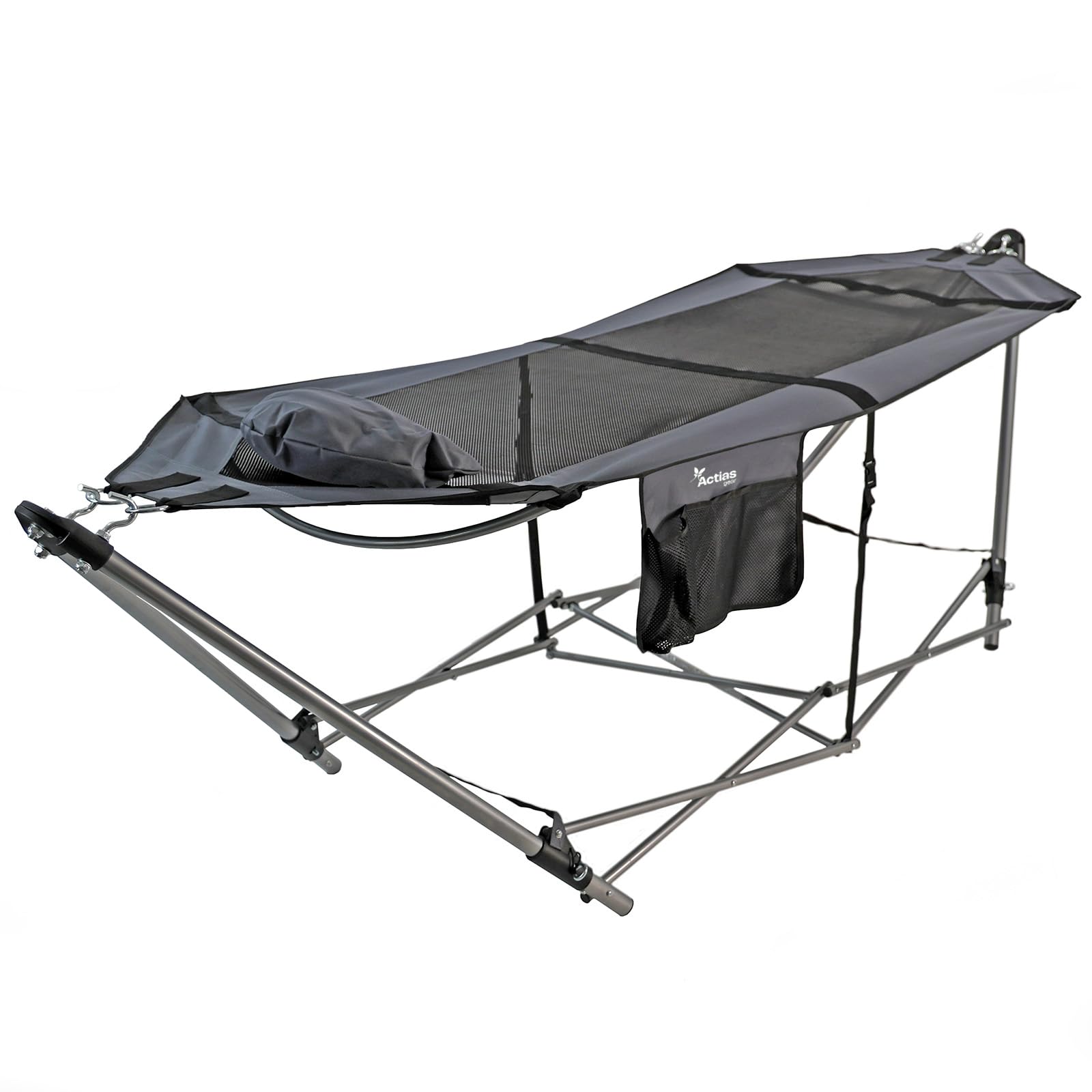 Actiasgear - Freestanding Garden Hammock with Metal Frame โ Portable Outdoor & Camping Bed (Grey)