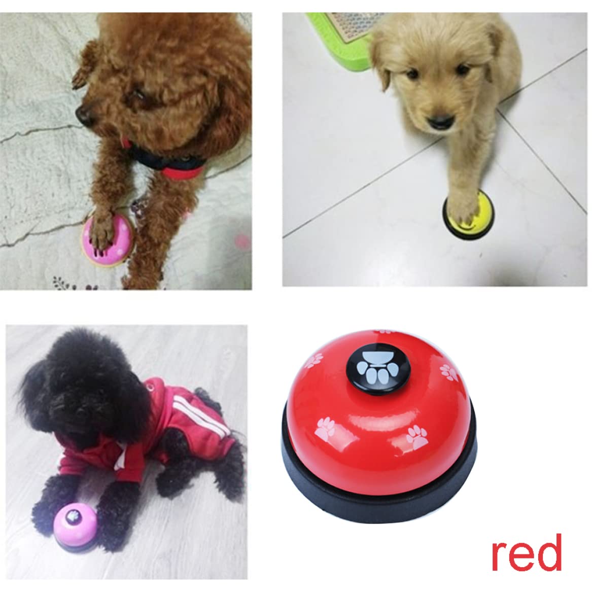 Campanello per addestramento del Cane Cucciolo Porta per Animali Domestici Rosso Antiscivolo Gomma