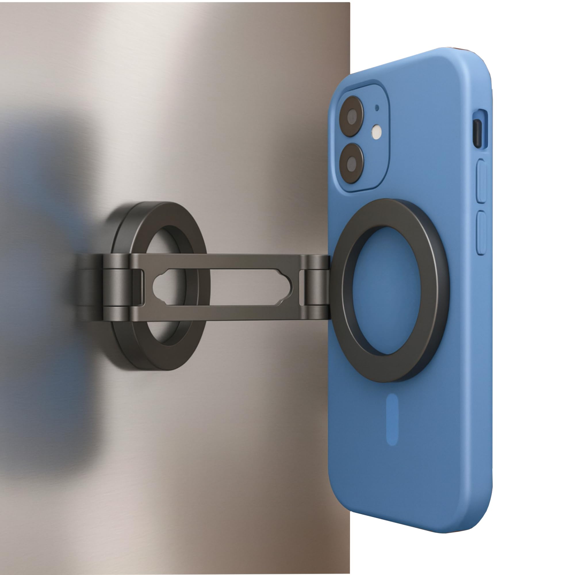 Maxby Refrigerator Phone Holder Strong Magnetic Mount with Adjustable Arm and 360 Rotation Hands-Free Kitchen Use for Phones
