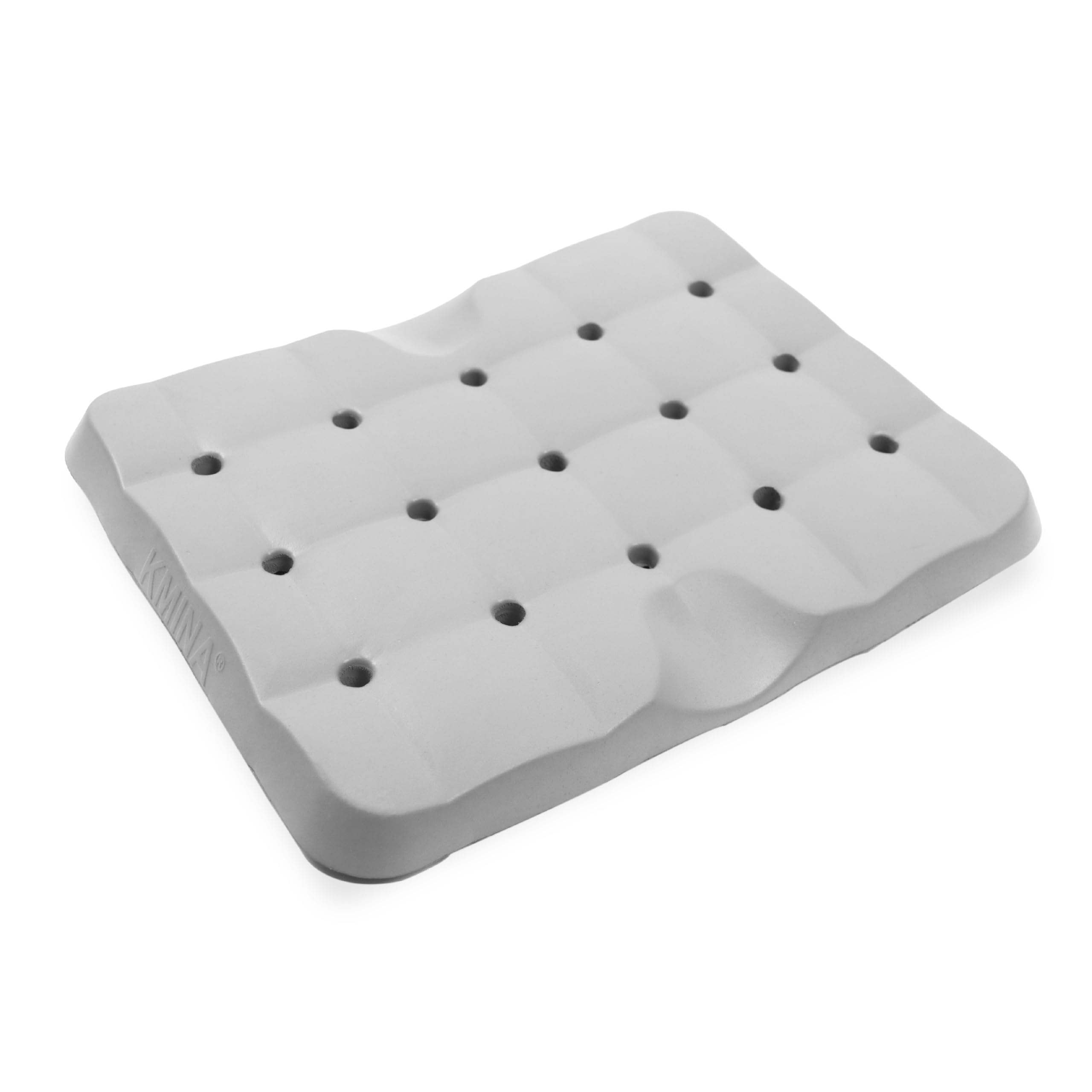 KMINA Sitzkissen Dusche Grau 35x27x3 cm, 100% wasserdichtes Duschkissen für Senioren, ergonomisches Kniekissen für Gartenarbeit, Rutschfester Duschsitz, Patentiert