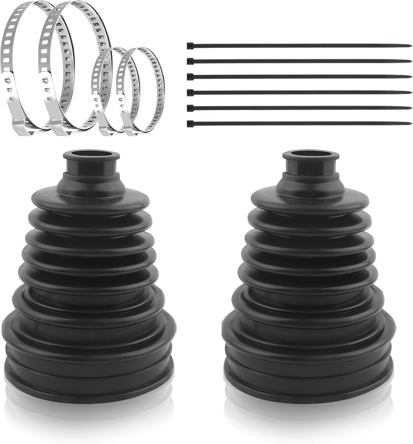 2PCS CV Boot Repair Kit includes 4 Stainless Steel Clamps & 6 Cable Ties,CV Axle Boot Repair Kit for 19mm to 24mm Shafts,Flexible Axle Boots with Wear,Water,Heat Resistance