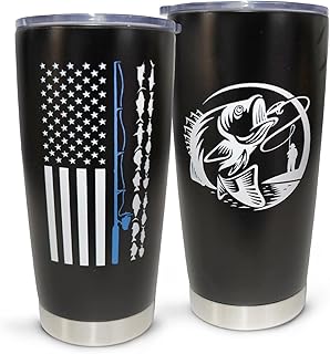 XAIVEZL Fishing Tumblers with Lid and Straw Fishing Gifts for Men
