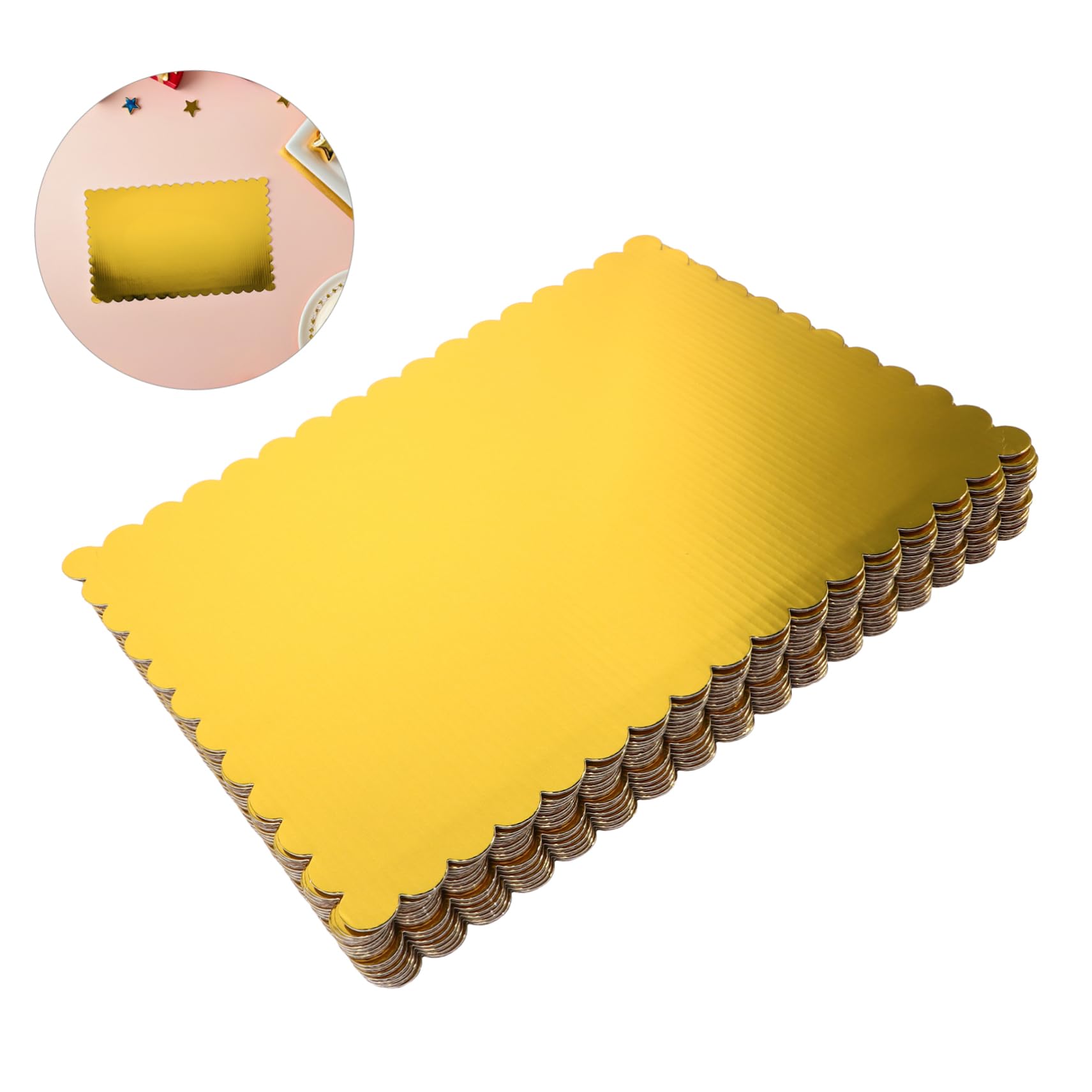 Cabilock 20pièces à Gâteaux Rectangulaires Carton Ondulé Base De Gâteau pour Gâteaux Feuille Support De Pâtisserie Jetable
