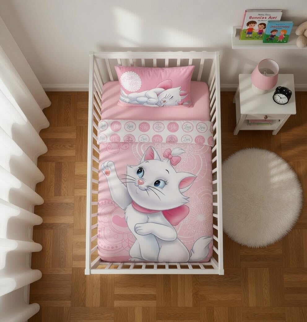 Marie Aristochats Parure de lit pour bébé 100 x 135 cm + 40 x 60 cm