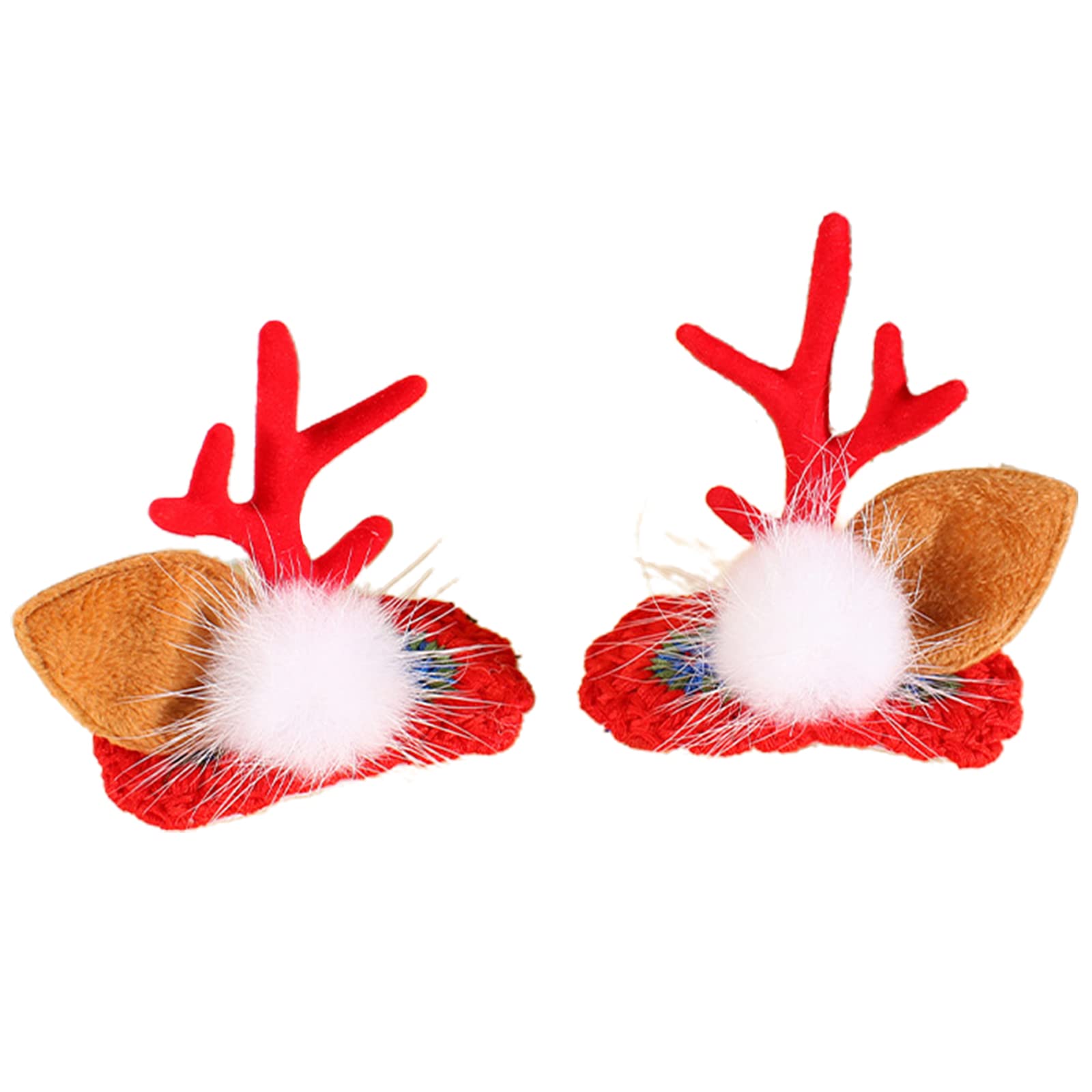 Tsophreniq Girls Red Antlers Christmas Antler Hairpins 1Pair For Head Dress Supplies Women Party For Children Adults Headwear Clip Gift Antler Hair Clips