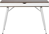 Vista 7 de Calico Designs Alcove - Escritorio moderno con gran cajón dividido, color blancocastaño