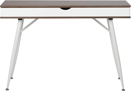 Miniatura 7 de Calico Designs Alcove - Escritorio moderno con gran cajón dividido, color blancocastaño