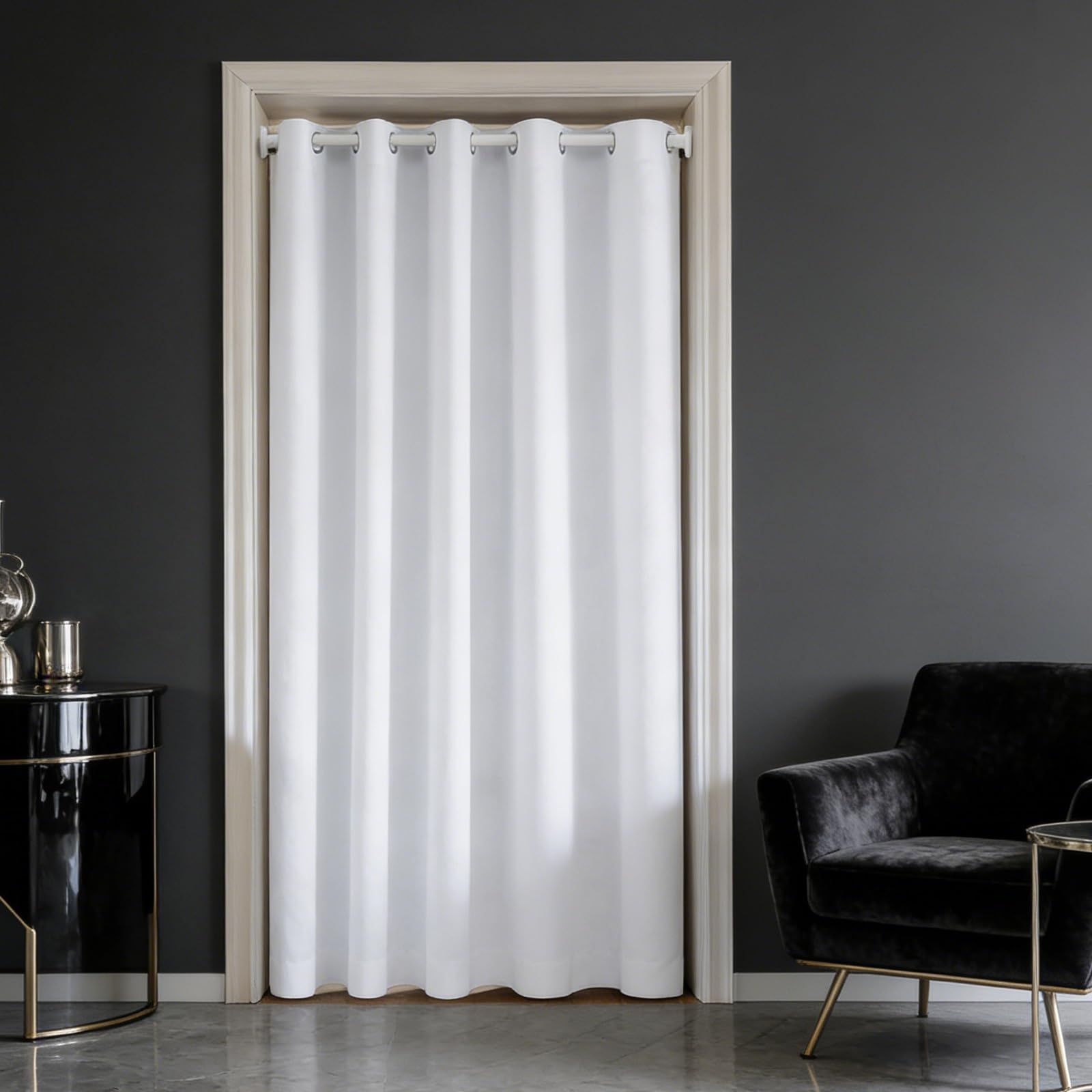 LONGCAO Verdunklungsvorhänge 160 x 80 cm mit Ösen Blackout Curtains Vorhang Thermo Wärmeisolierend Blickdicht Vorhänge, Kälteschutz Vorhang für Wohnzimmer Schlafzimmer, Weiß
