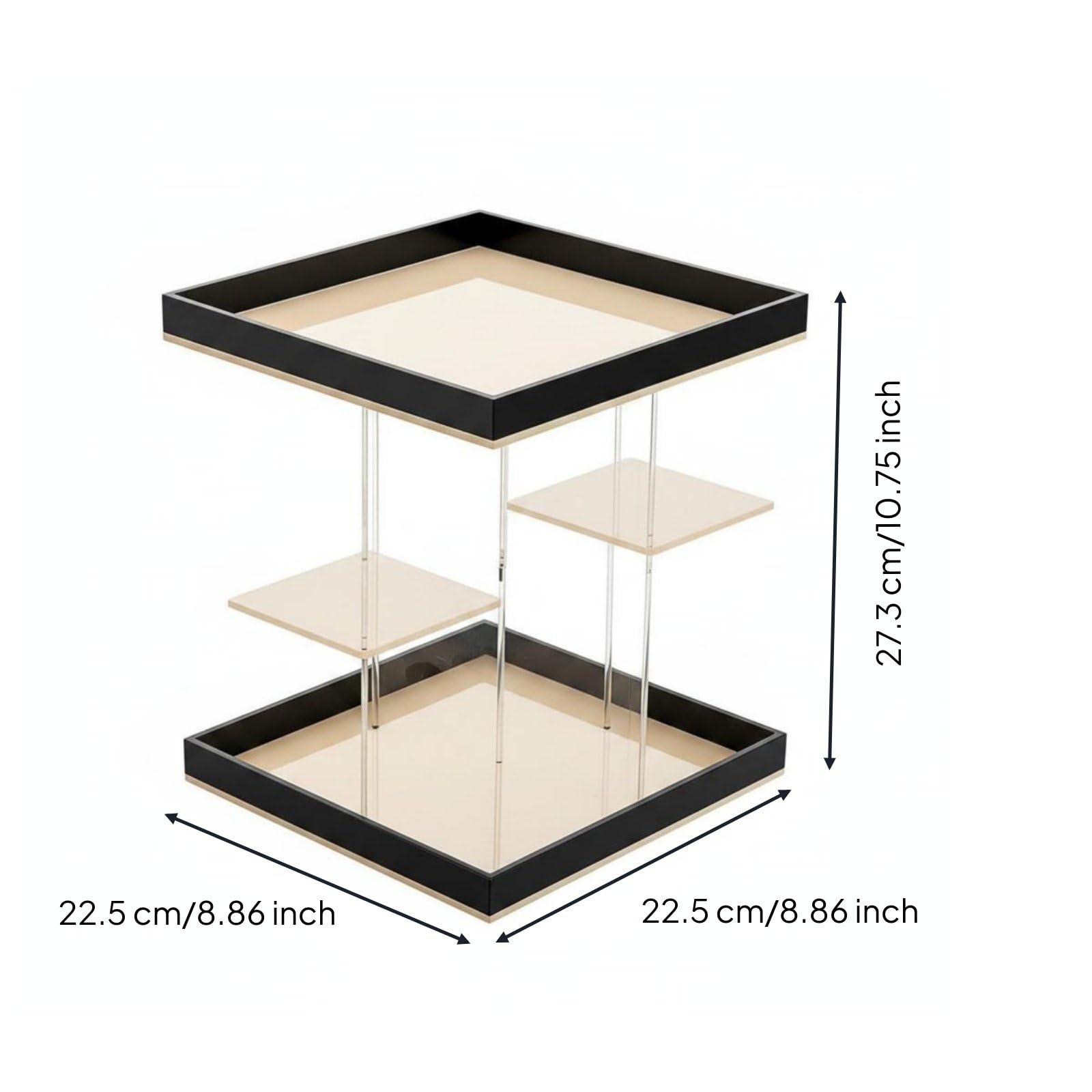 Organizador de Maquillaje Rotatorio Bandeja Acrílica Giratoria Estante Cosmético Porta Joyas Porta Brochas Diseño Compacto Visibilidad Clara con, Model B