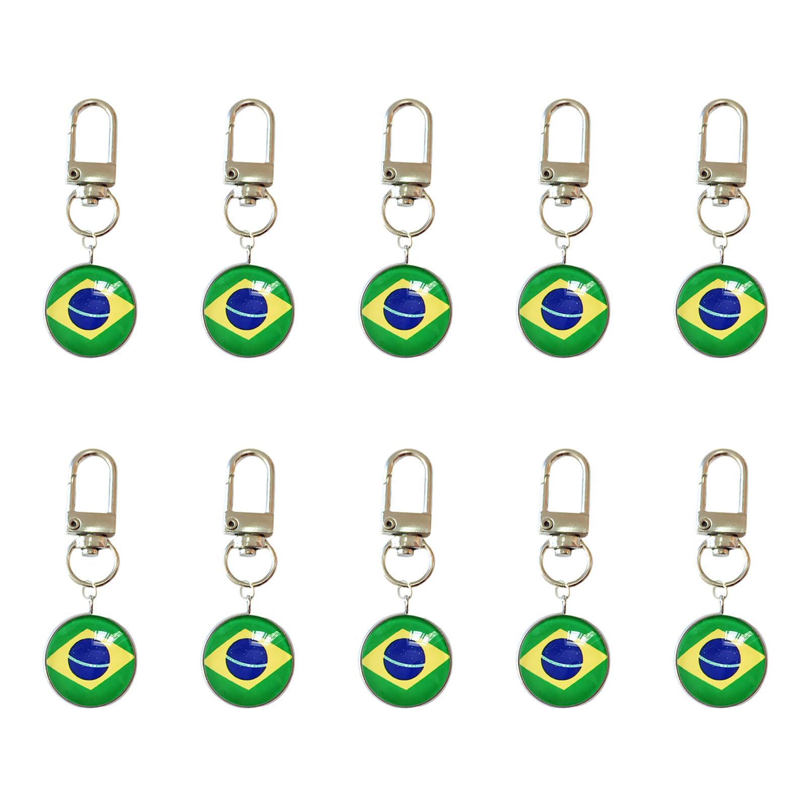 ZEPFJHE Bulk Pack of 10pcs International Flag Keychains Perfect for Party Giveaways Fan Collection and Everyday Carry Item Stainless Steel Gift Decoration