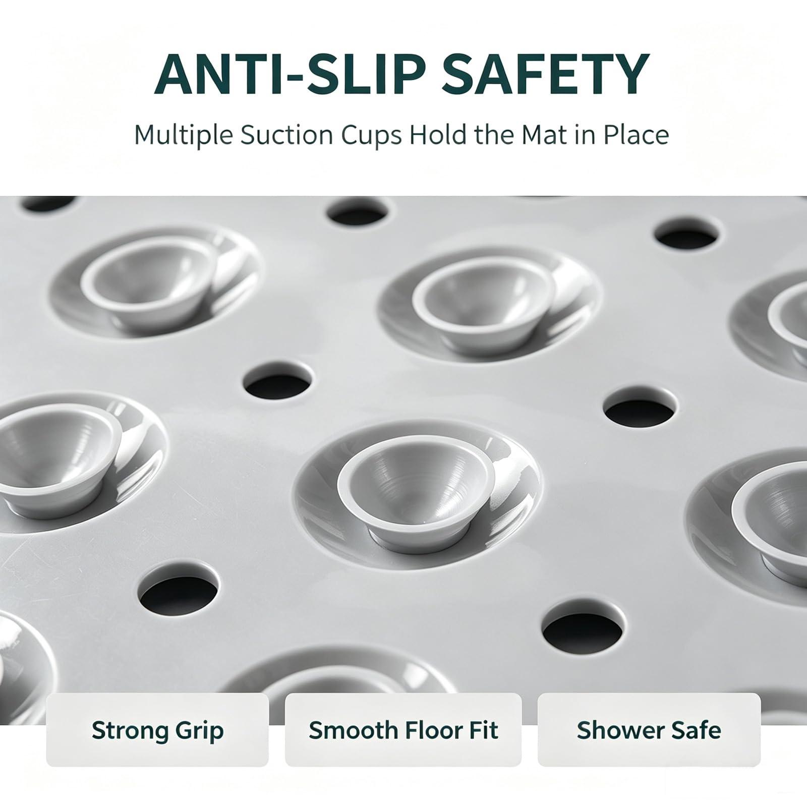 Alfombrilla Ducha PVC Suave Antideslizante para Ducha tamaños Lavable Máquina con Ventosa Drenaje para Secado rápido Función de Masaje para los pies Apto para ducharse