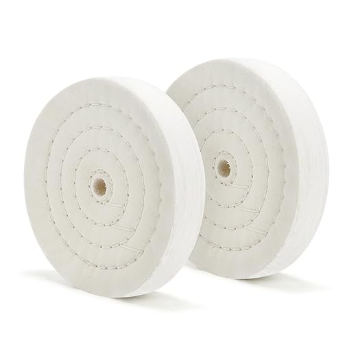 SCOTTCHEN Buffing Polishing Wheel 6 inch (70 Ply) Extra Thick for Bench Grinder Tool with 1/2" Arbor Hole 2 PCS