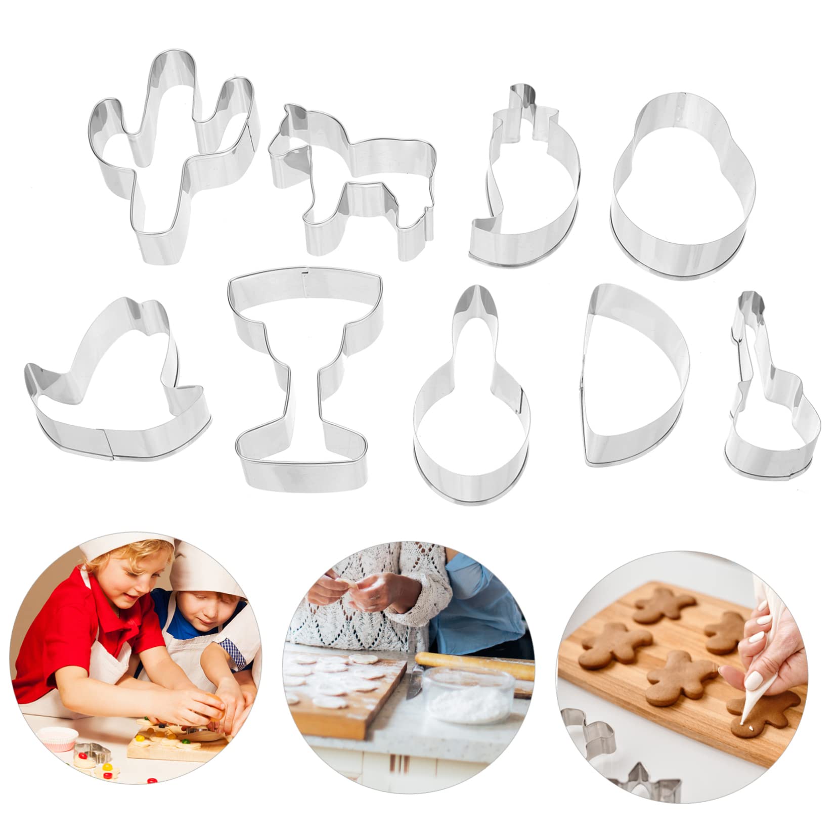 Ciieeo 4 Juegos Molde De Galletas Cuberteria Cuter Cortadores De Galletas Hat Bolas Fondant Cortador De Galletas De Fiesta Herramientas Para Hornear Acero Inoxidable 6 Piezas * 4