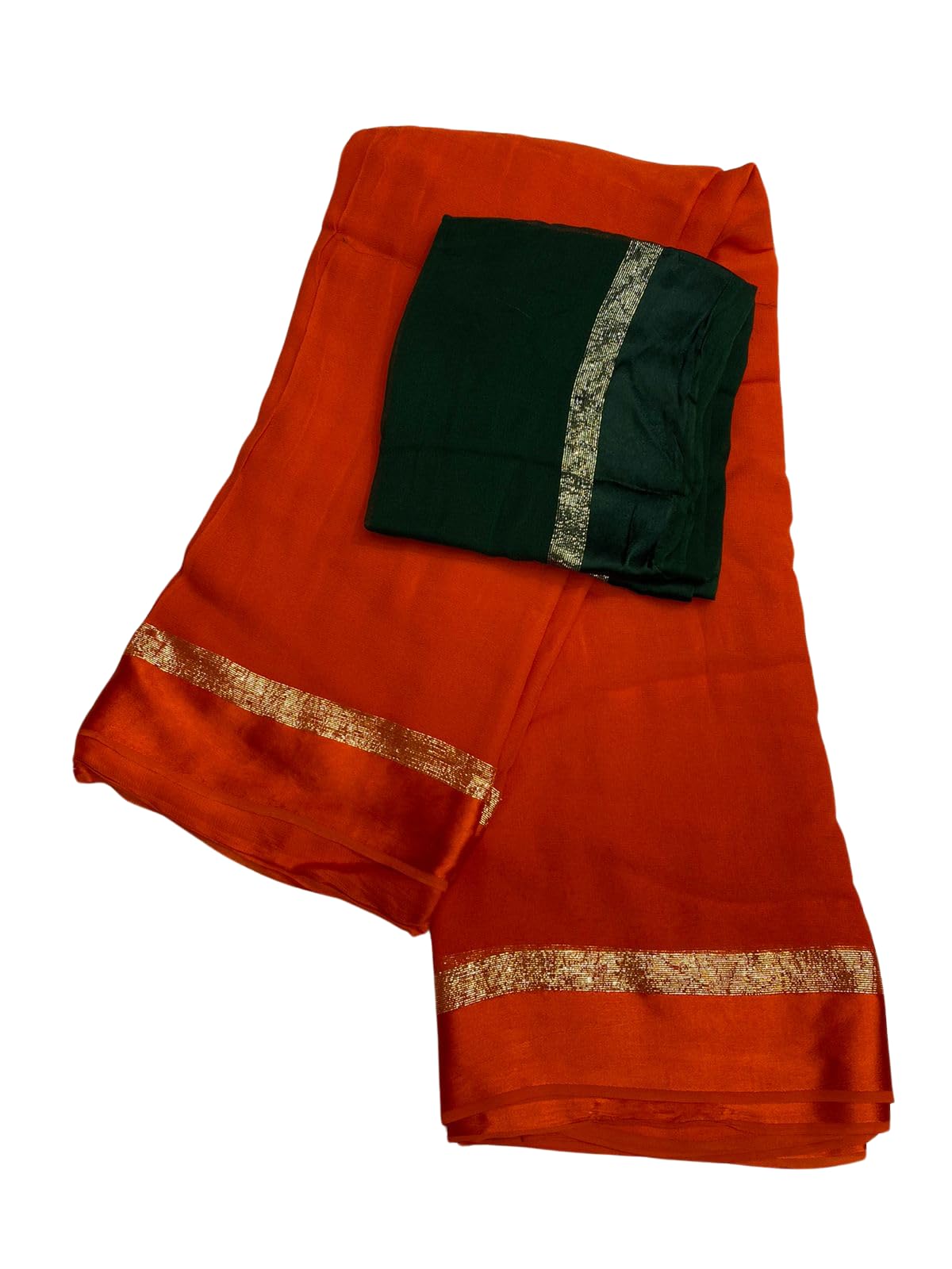 Plain saree for women | Women's Pure viscose georgette sarees with Contrast Blouse Piece-image-0