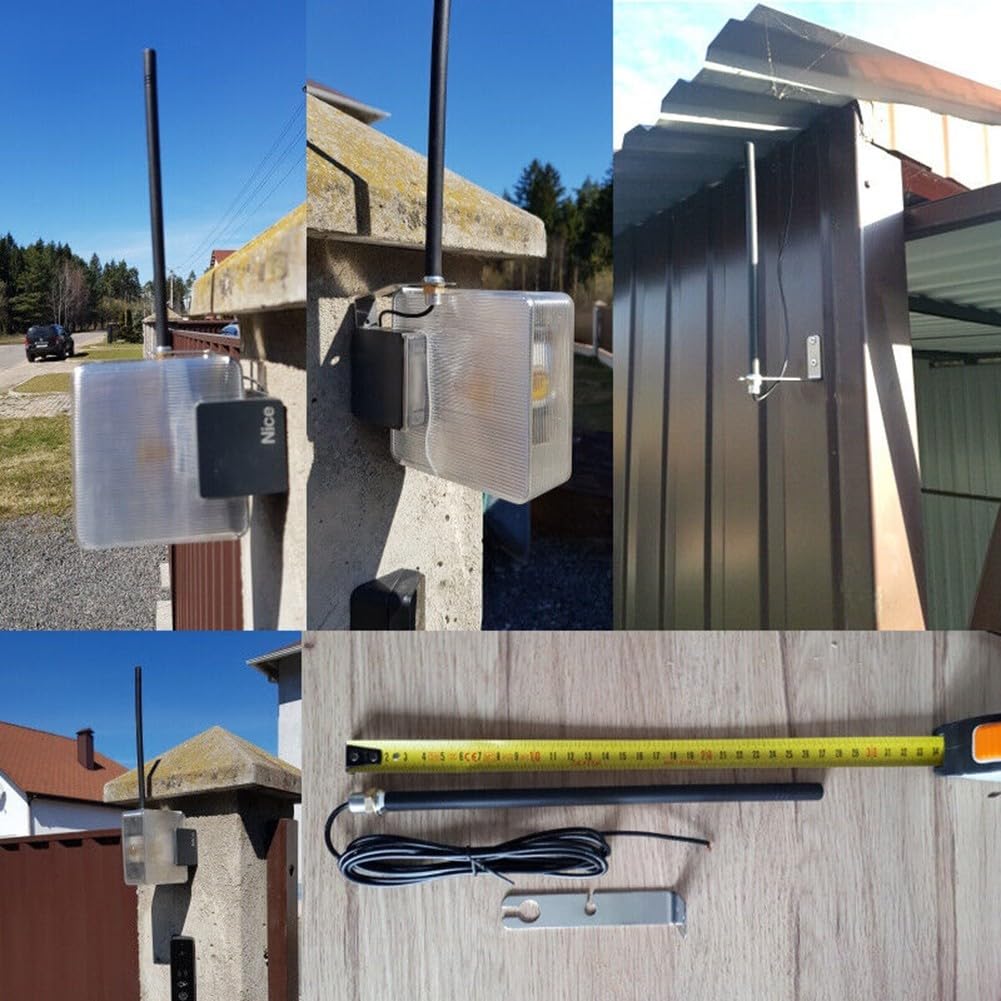 Antenna ricevitore a lungo raggio da 433 MHz, compatibile con apriporta Mighty Smart, struttura in ABS resistente alle intemperie e metallo, maggiore potenza del segnale per porte automatiche di