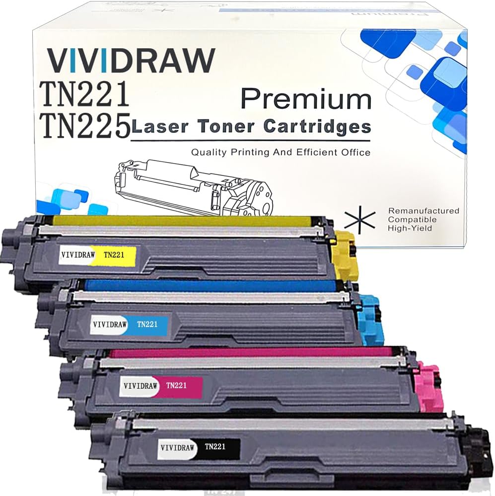 Compatible Toner Cartridge Replacement for Brother TN221 TN241 TN261 Work for Brother HL-3140W HL-3170CDW HL-3180CDW MFC-9130CW MFC-9330CDW MFC-9340CDW (1 SET)