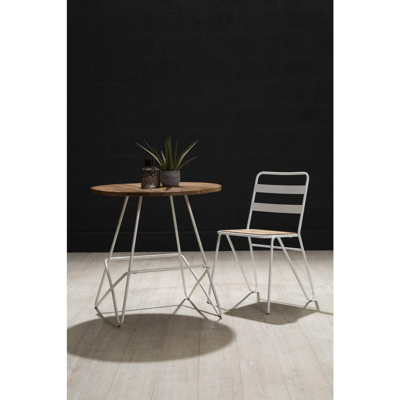 Premier Housewares Side Table, Coffee Tables for dining & Living Room, Metal, w80 x d80 x h75cm - White