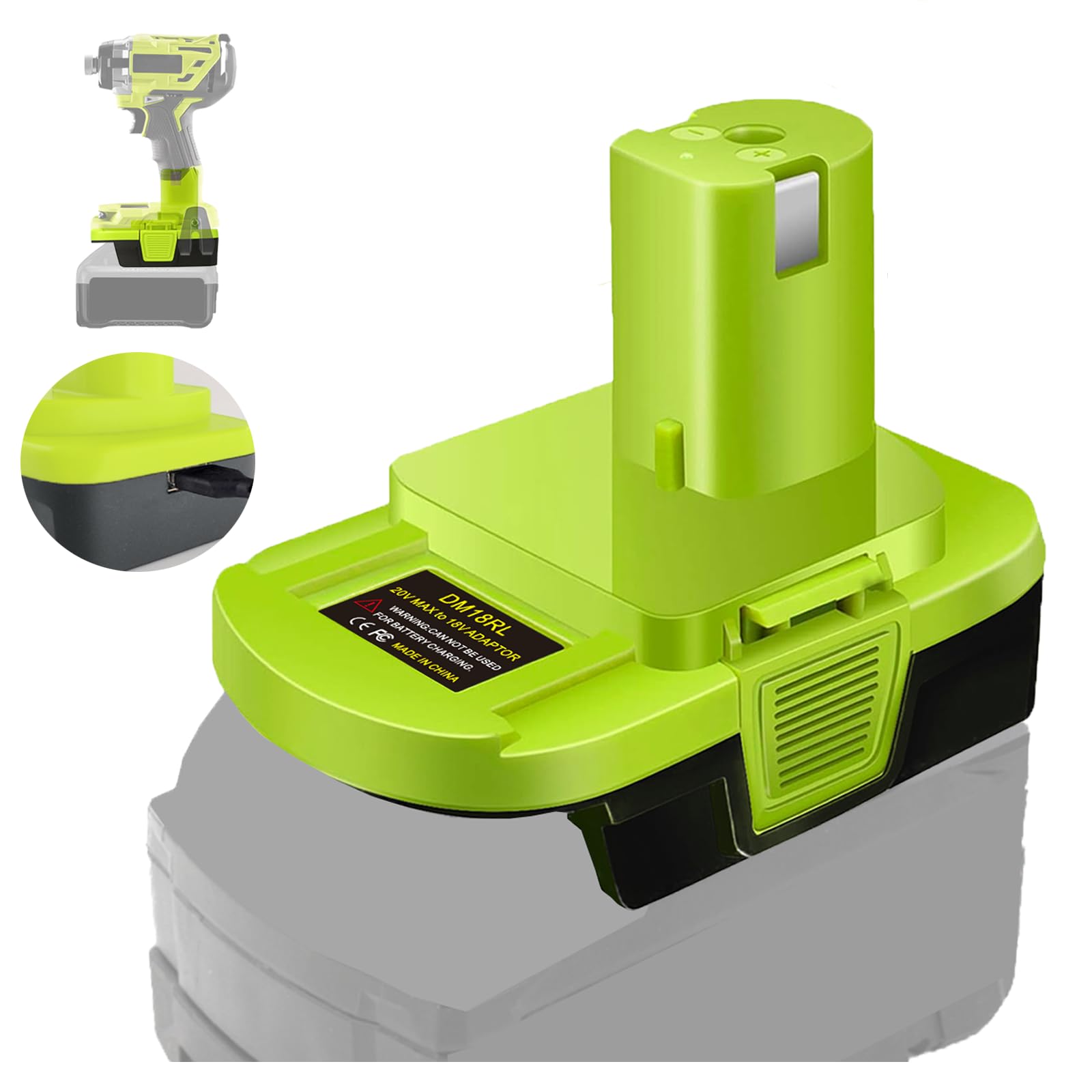 Amazon.com: Fybemax Battery Adapter DM18RL Use for Ryobi 18V Tools