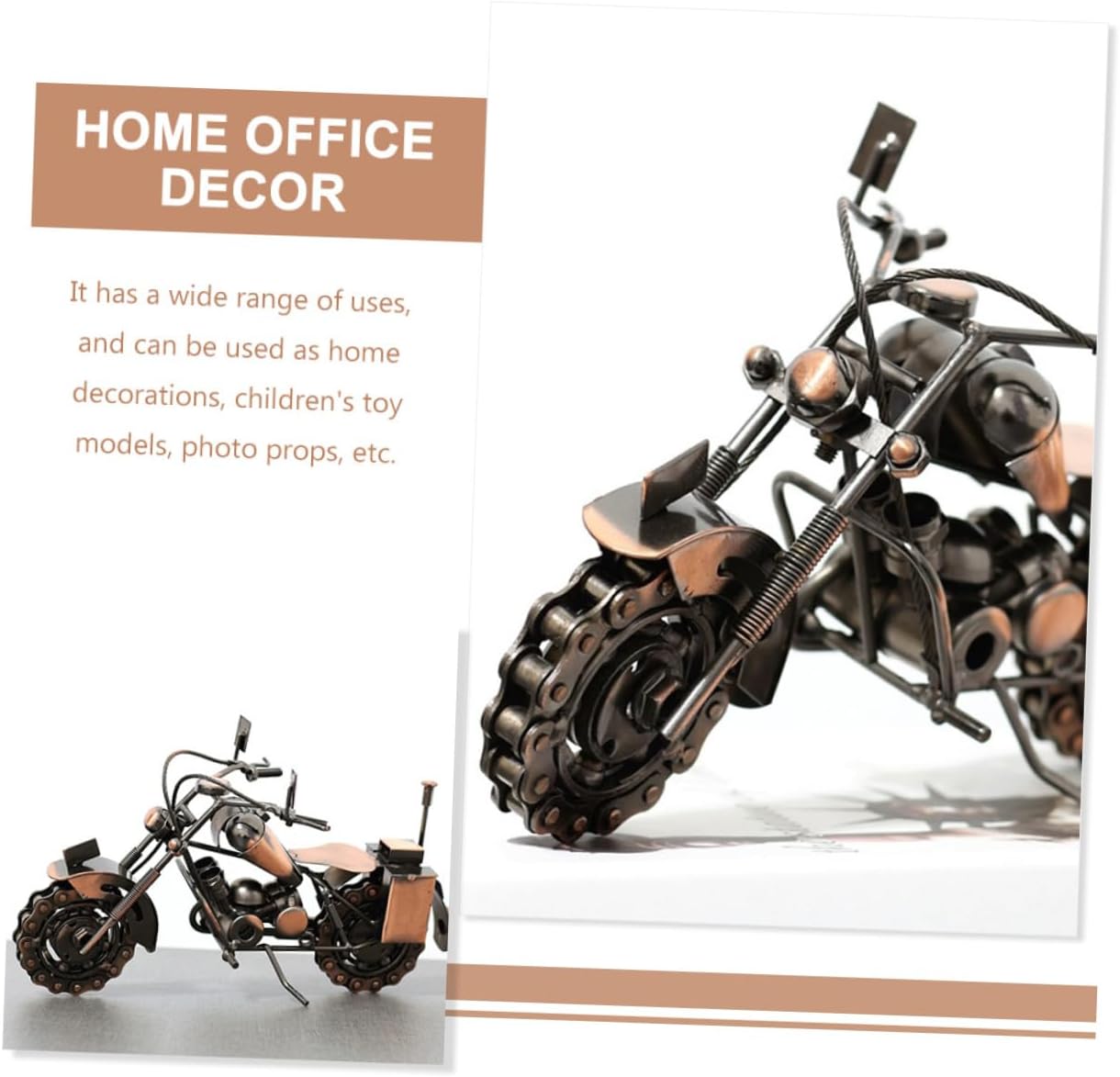 Iron Motorcycle Model Metal Art Craft Retro Handicraft Home Office Decor Collectible