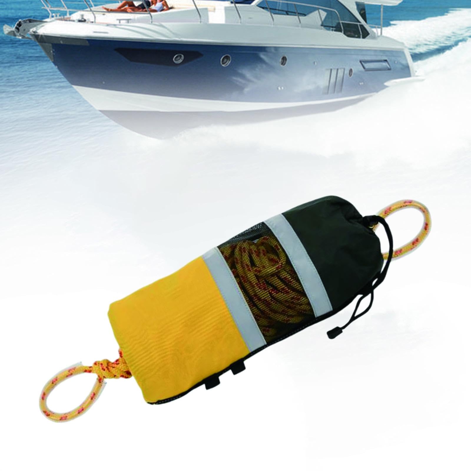 Wurfleine Wurfseil Rettungsseil Rettungsleine Aus Polypropylen Schwimmend mit Tragebeutel Und Hoher Sichtbarkeit für Kajakfahren Kanu Boot Wassersport