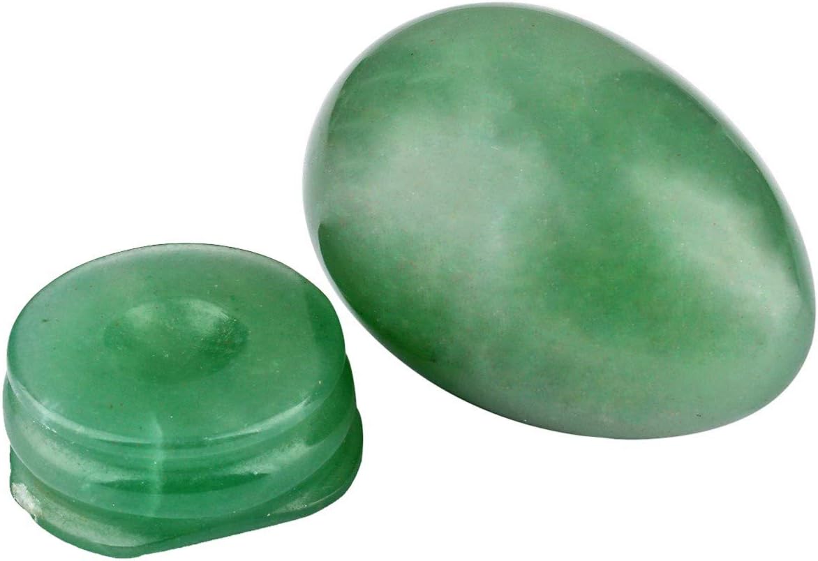 Rockcloud 1.7" Healing Crystal Egg Sphere with Stone Stand, Green Aventurine, Dark Green - Image 3