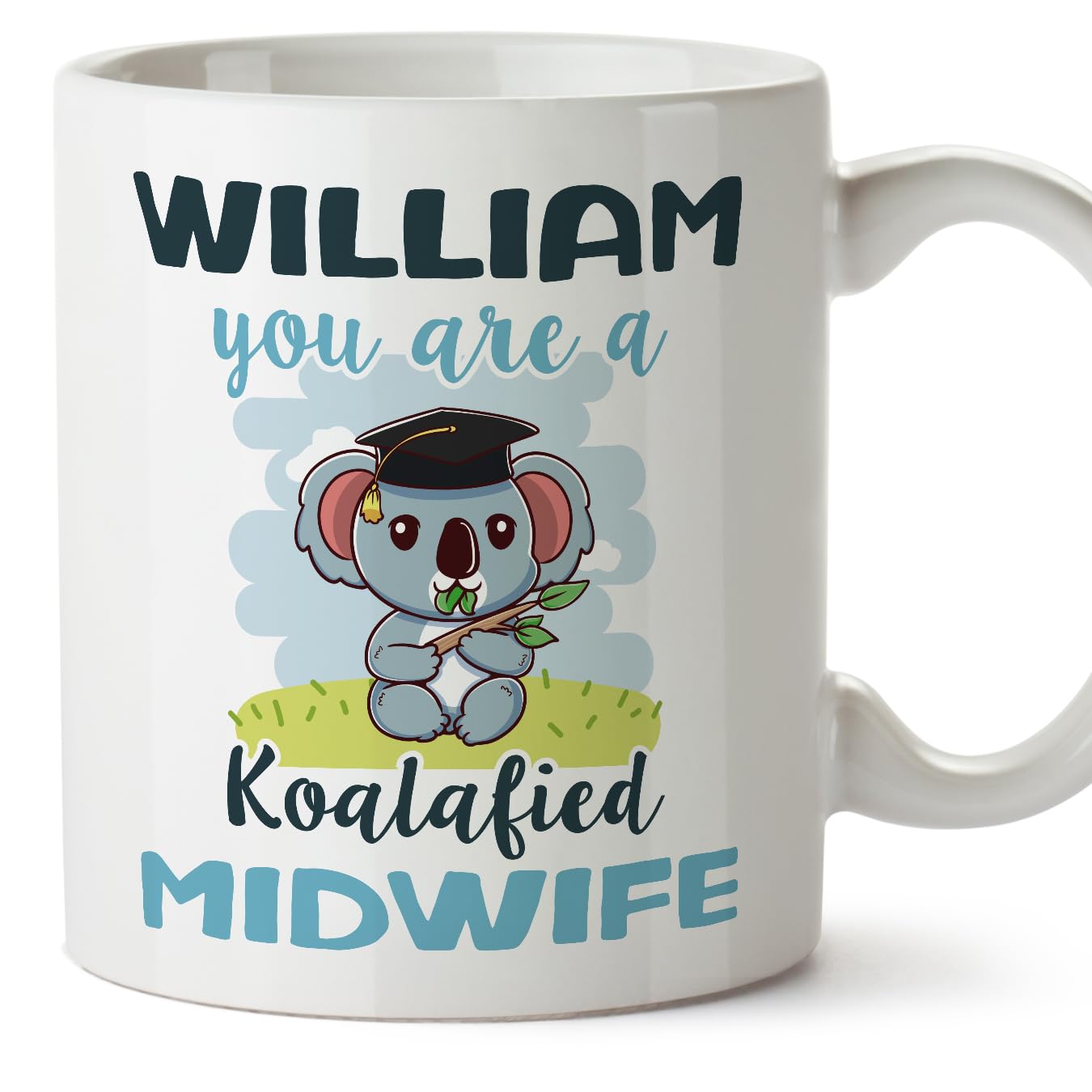MUGFFINS Personalised Mug for Midwife man - in English - Custom Koalafied - Funny Custom Gift for Colleagues - Ceramic 11oz Mug — image 1