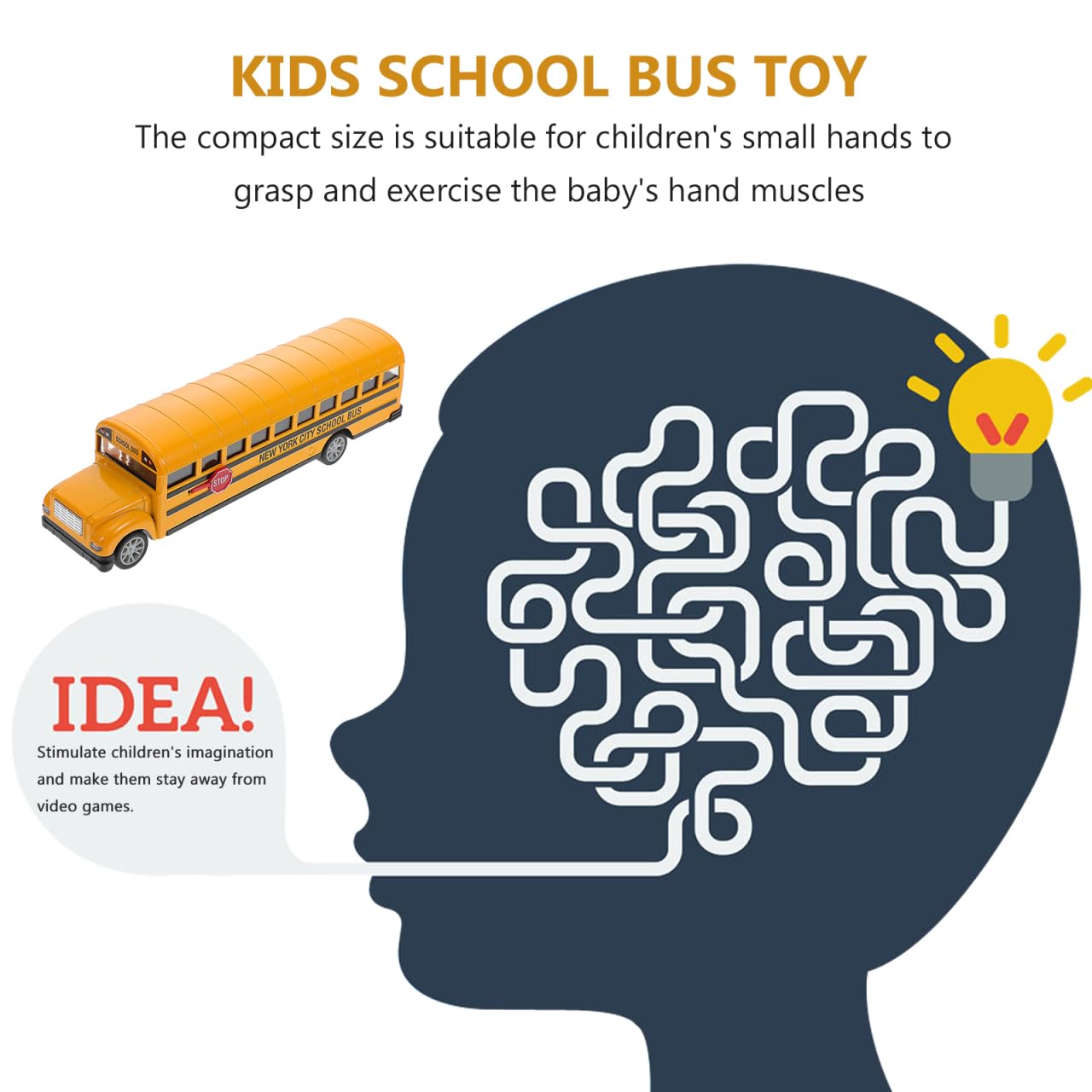 NUOBESTY Schulbus Spielzeug Groß Pull Back Modell Bus 1:24 Legiertes Kinderspielzeug Ohne Batterie Für Kinder Hände Feinmotorik Training Und KinderhäNde Geschenk