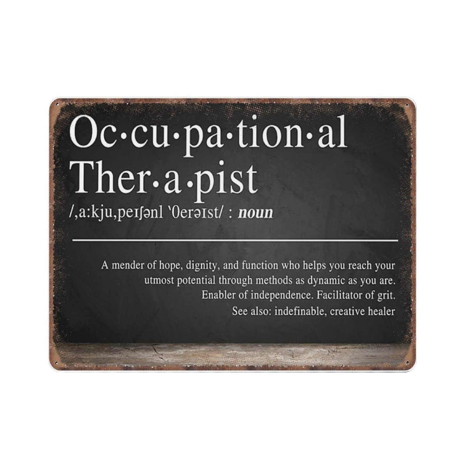 rayprint Occupational Therapist Tin Signs, Occupational, Therapist, Ot Gift, Therapist Graduation Gift Funny Metal Sign Vintage Wall Art for Kitchen Garden Bathroom Home Decor Tin Sign, 30x40 cm