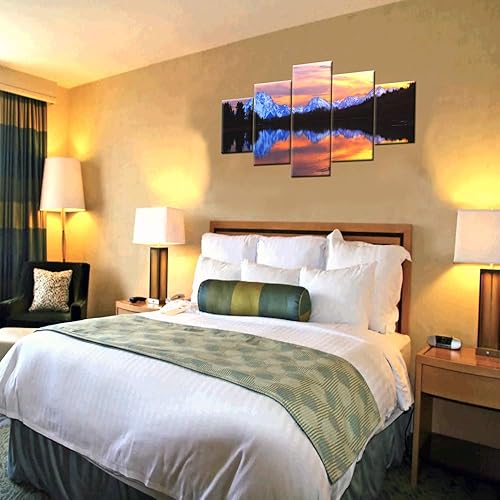 Vista 100 de Paisaje de 5 piezas pintura sobre lienzo