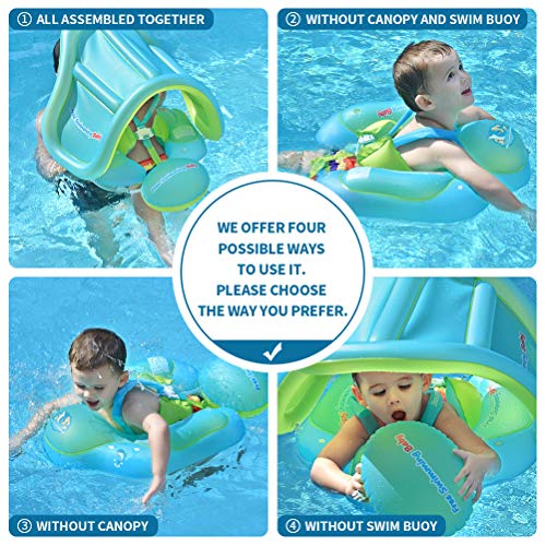 Free Swimming Baby Pool Float Activity Center with Removable Canopy for Kids Aged 6-36 Months Fun on The Water(with Canopy, S) - Thumbnail 6