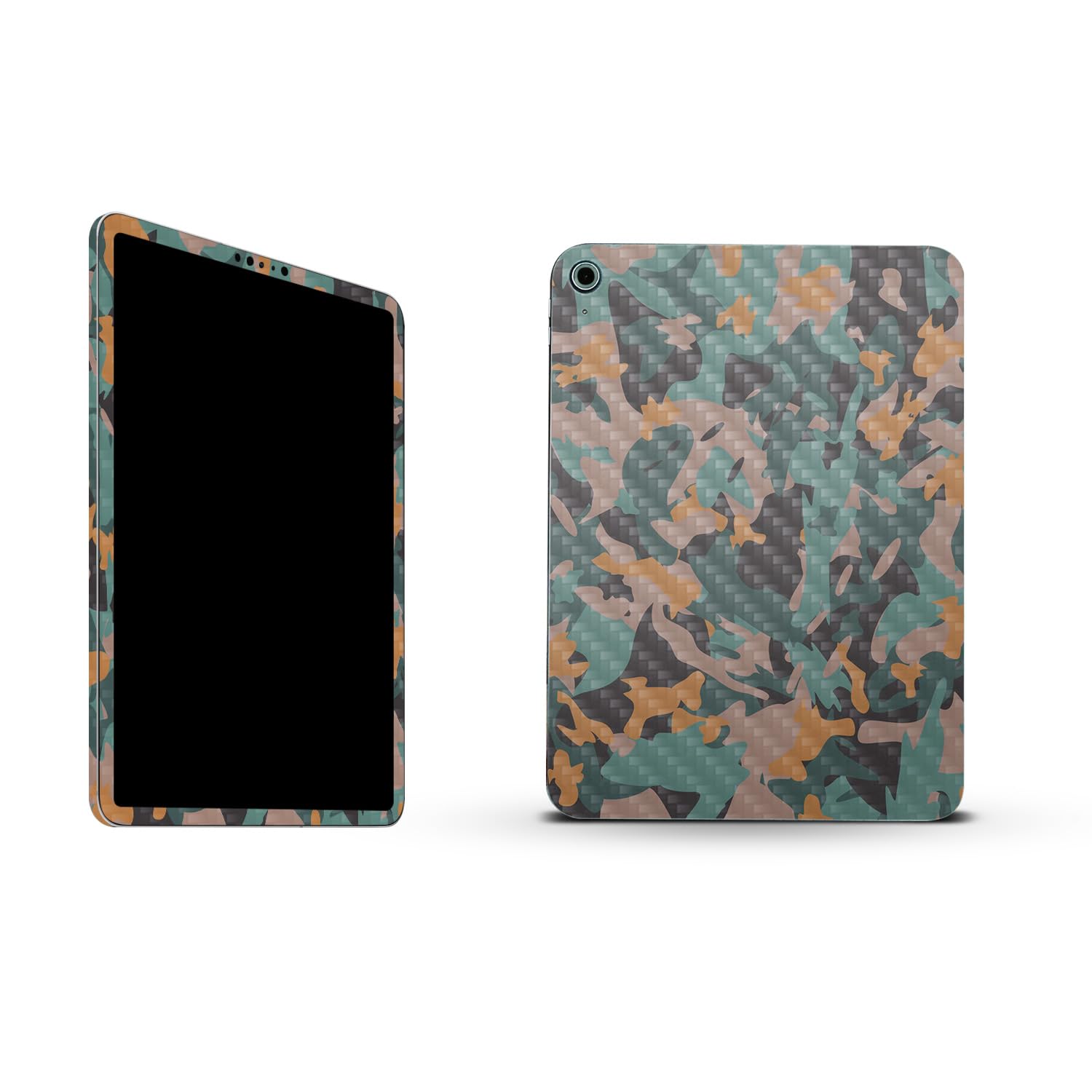 MightySkins Carbon Fiber Skin Compatible with Apple iPad 10.9" 10th Gen (2022) Full Wrap Kit - Muted Camouflage | Protective, Durable Textured Carbon Fiber Finish | Easy to Apply | Made in The USA