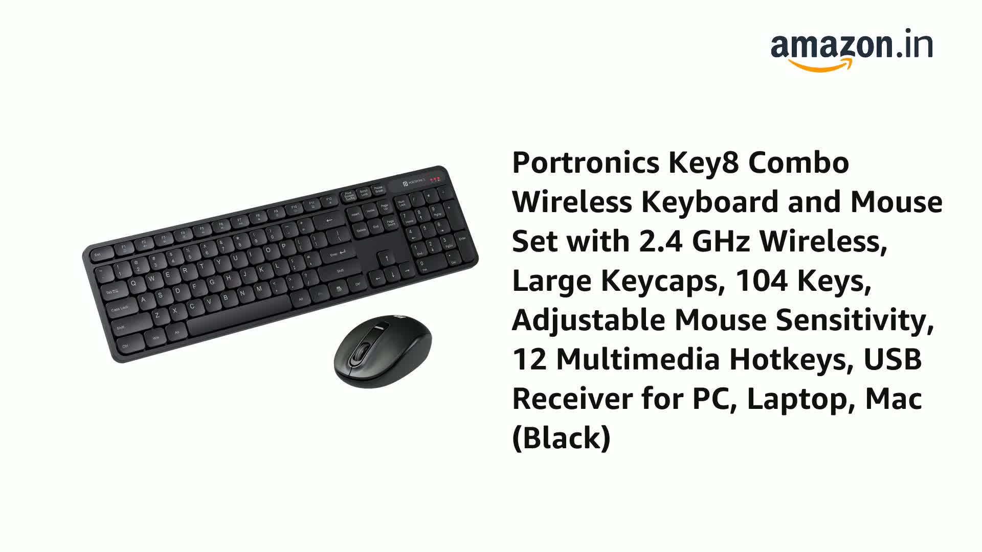 Portronics Key8 Wireless Keyboard and Mouse Combo
