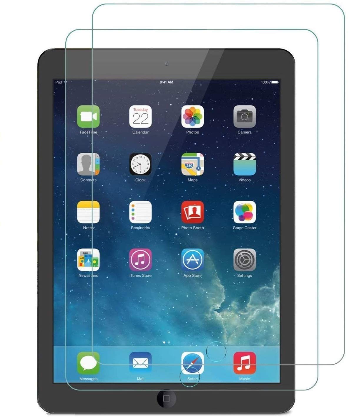 WEOFUN2-PACK] Screen Protector Compatible with iPad 6th/5th Generation，iPad Air 1, iPad Air 2, iPad Pro 9.7 inch，Tempered Glass Film