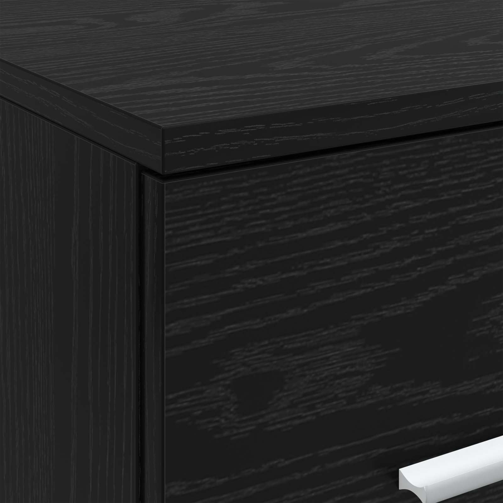 Szafka łazienkowa tymczasem czarny dąb z materiału drewnopochodnego 30 x 41 x 50 cm z 2 szufladami, nowoczesna szafka łazienkowa do przechowywania i półki, idealna do łazienki, toalety dla