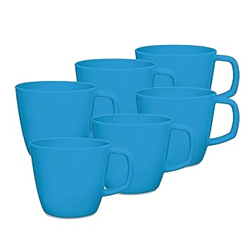 MILTON Vector Melamine Mug Set of 6, 100 ml, Blue