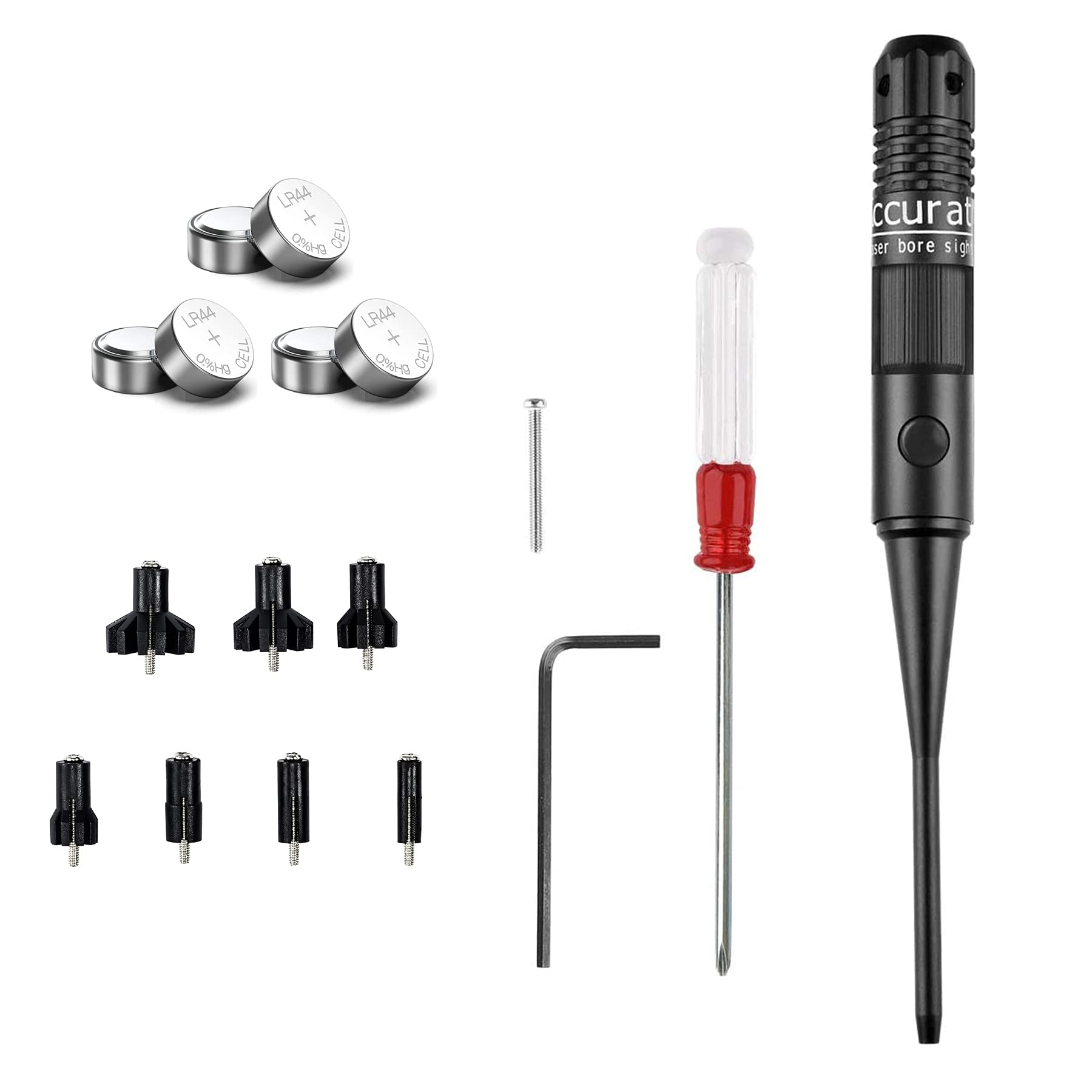 Meirui Red Laser Bore Sight Kit for .22 to .50 Caliber, Red Dot Boresight, 9mm Laser Boresighter