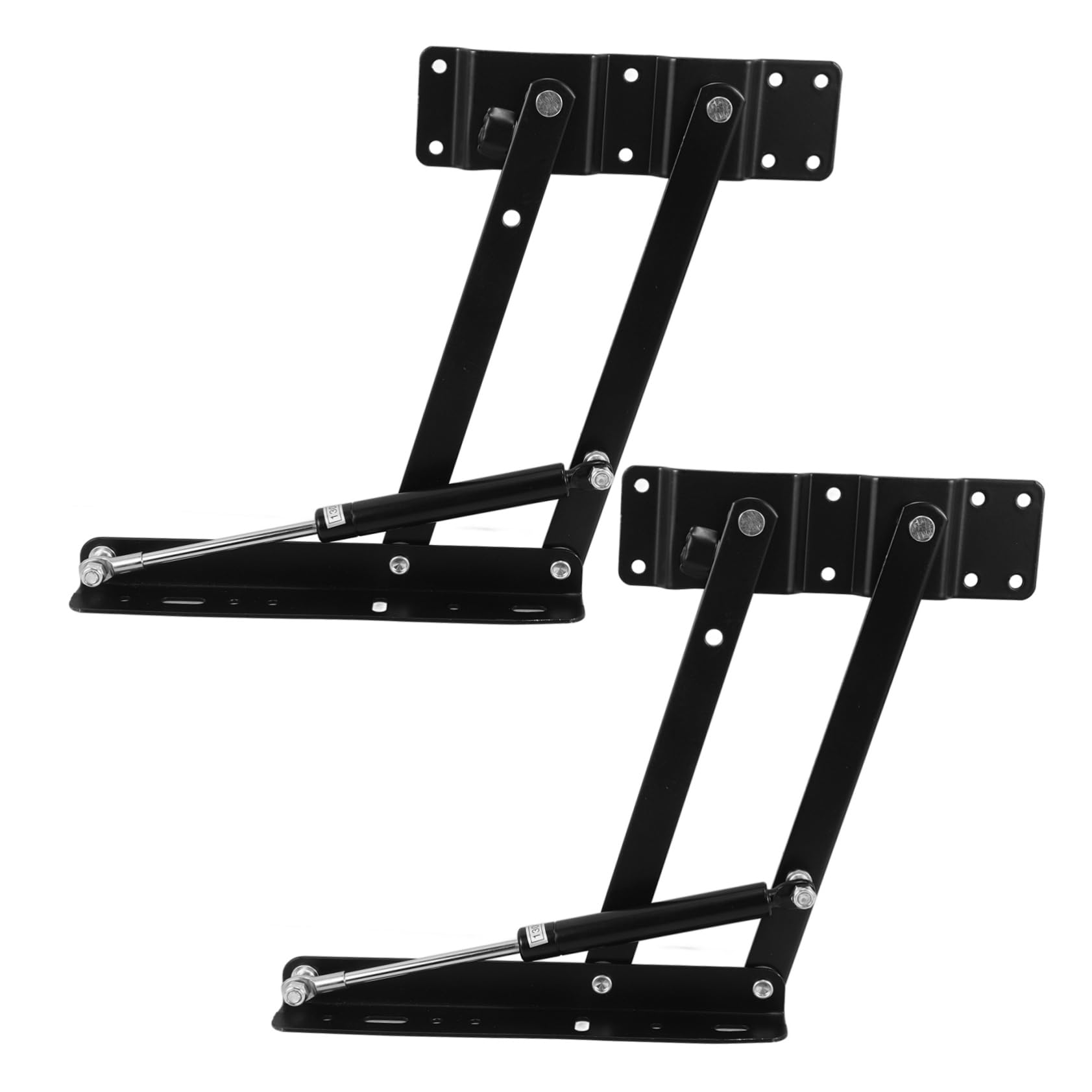 NUOBESTY Soporte de Mesa de Escritorio Gas Hidráulico 2piezas, Estructura de Hierro Resistente, Mecanismo Plegable para Sala y Dormitorio, Ahorro de Espacio