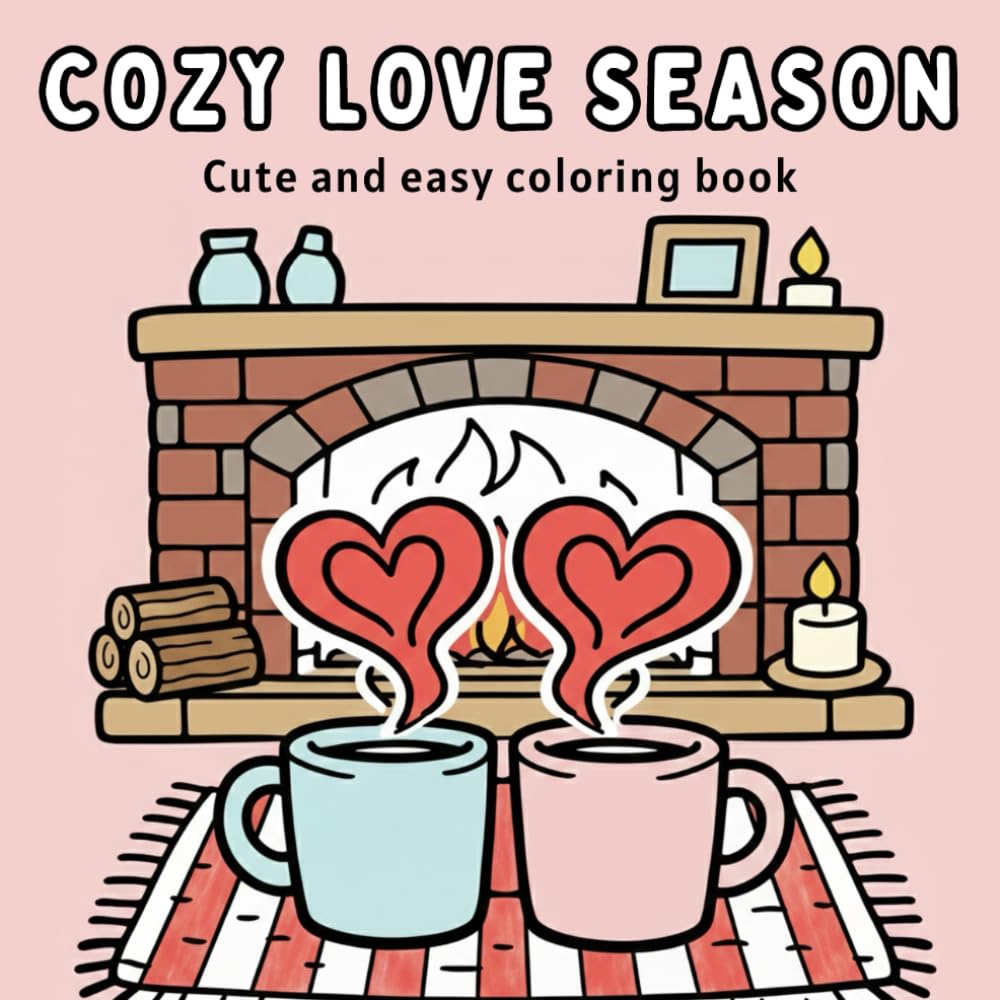 Cozy Love Season: Cute and Easy coloring book for Teens and Adults with bold and easy love-inspired designs
