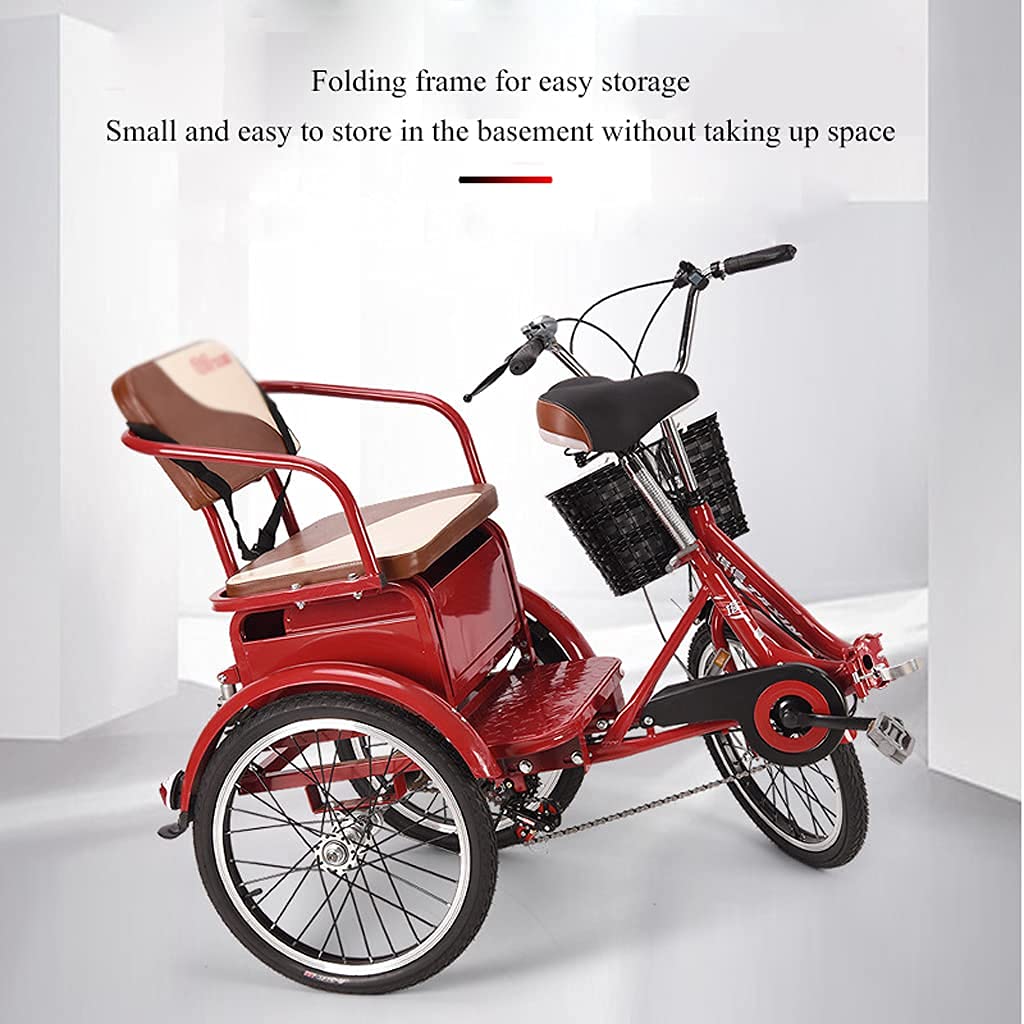 【大人用自転車】シニア自転車 三輪車 カゴ付き Amazon.co.jp: 三輪車大人用ペダル三輪自転車買い物かご付き高齢