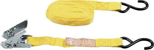 Connex B34409 - Correa de Amarre (2 Piezas, 5 m x 25 mm, Capacidad de Carga máxima de 245 kg, con trinquete estándar y Ganchos en Forma de S, de Polipropileno/Correa/Seguridad de Carga/Correa de