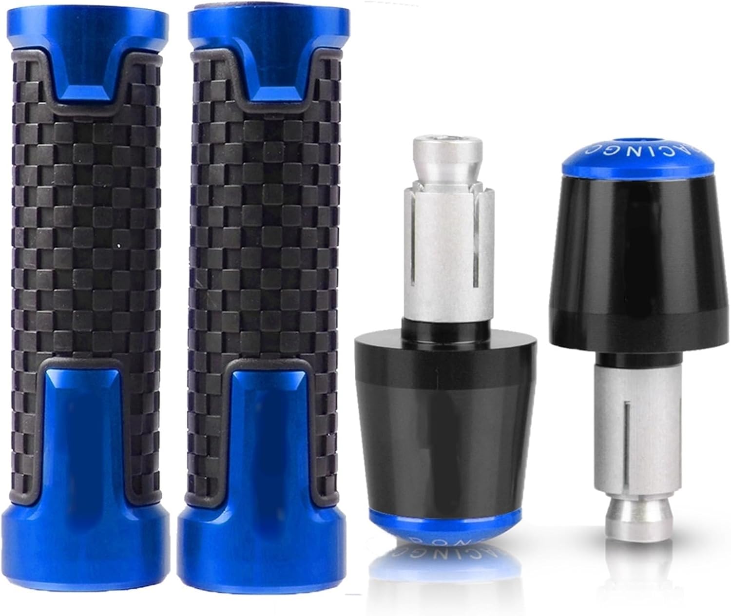 SCUUBE Handlebar Plug for Kawasaki 2015-2021 ZXR400 AllyeaRs 2017 2018 Motorcycle Handlebar Hand Grips Anti Skid Handle Bar Cap Ends Plug (Color : Blue)