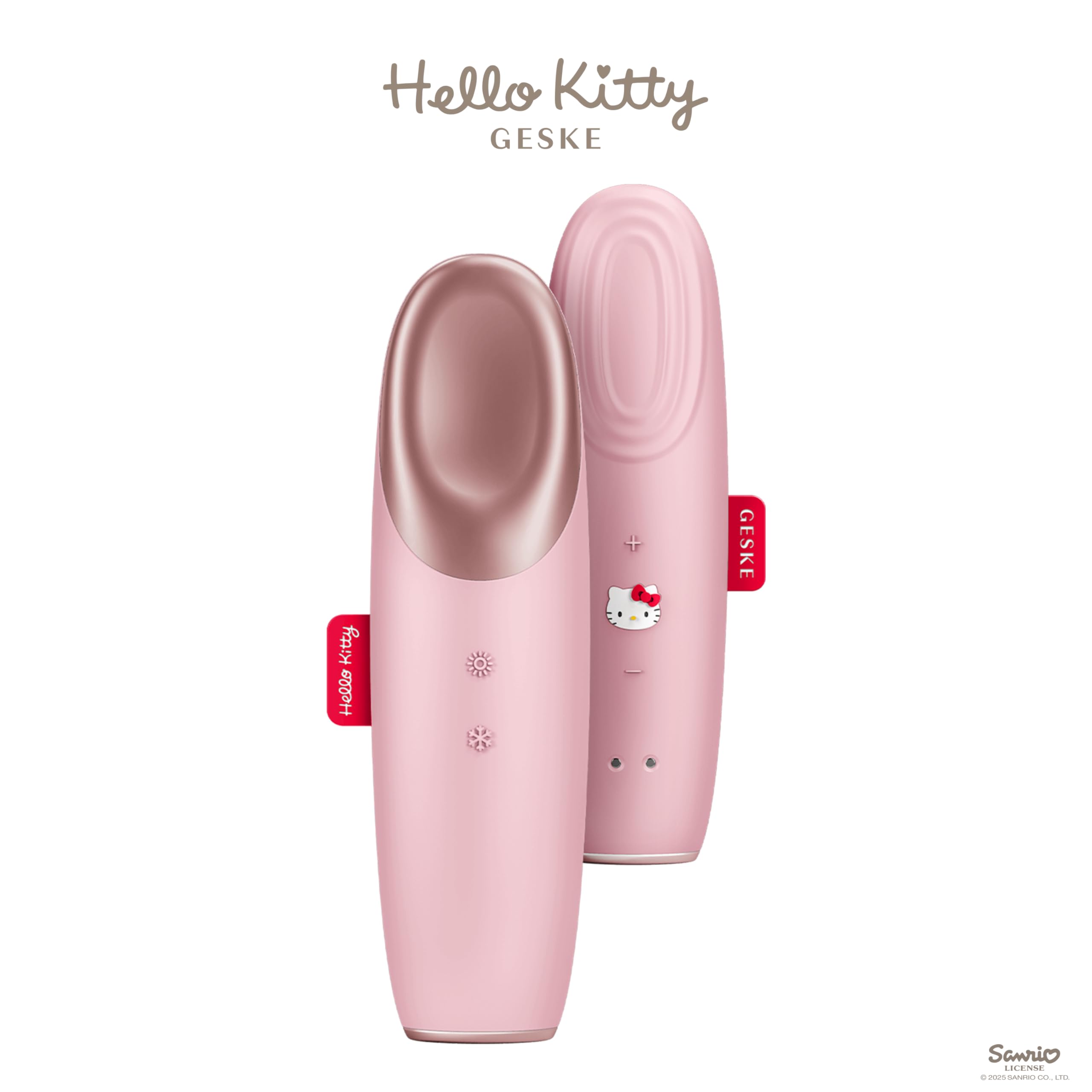 GESKE x Hello Kitty | SmartAppGuided™ Warm & Cool Eye Energizer | 6 in 1 | Augenmassagegerät | Massagegerät gegen Augenringe | Tränensäcke und Schlupflider entfernen | Elektrische Augenmassage
