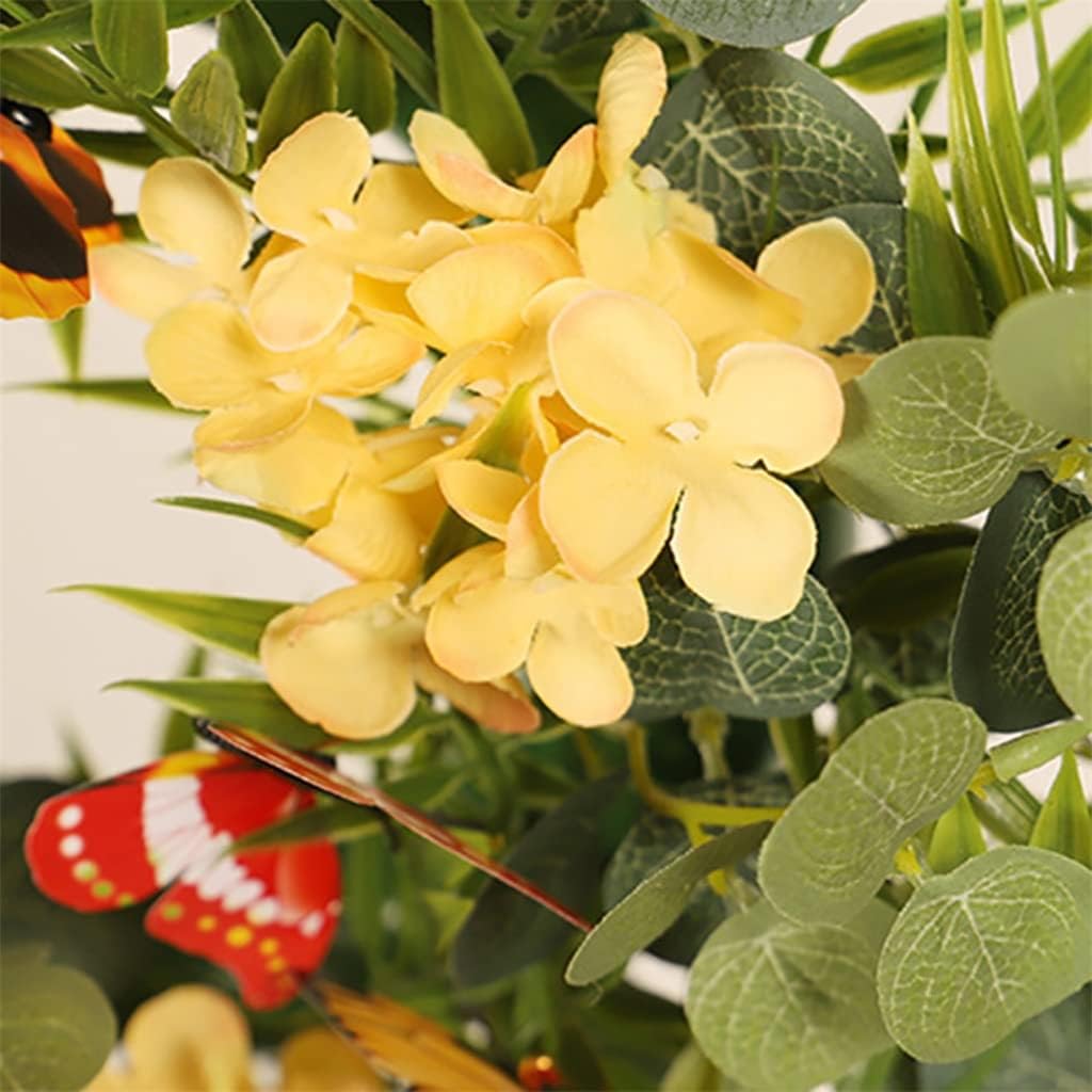 Artificial Eucalyptus Leaf Spring Wreath, Outdoor Decorative Welcome