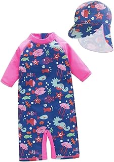 Bilo Store Kid Girls Chic Rash Guard Swimsuit Pool Party Swim Wear Beach Bathing Suit Pink The Sea