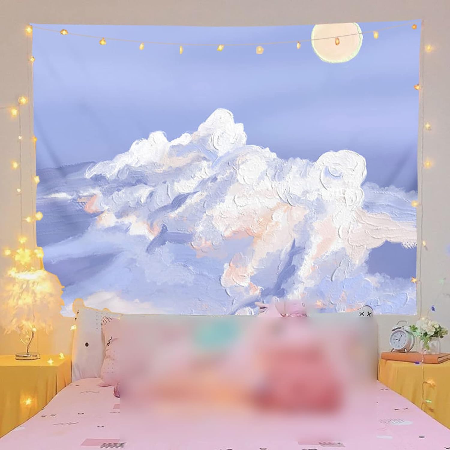 贅沢 雲 油絵 ファブリックポスター 空 タイプ 自然風景 インテリア ウォールフラッグ タペストリー 撮影用背景布 背景スクリーン 150 130 バックグラウンド スタジオ用 韓国風 インスタ映え オシャレ お洒落 部屋作り 装飾布 Sparrow Rs